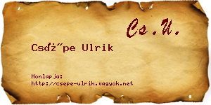 Csépe Ulrik névjegykártya